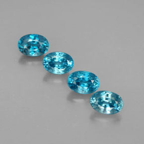 Gemas de circón azul natural de  ct, corte óvalo, VVS