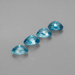 Gemas de circón azul natural de  ct, corte óvalo, VVS