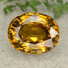 Circón amarillo natural de 47,35 ct, corte óvalo, VVS