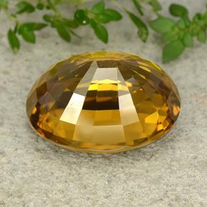 Circón amarillo natural de 47,35 ct, corte óvalo, VVS