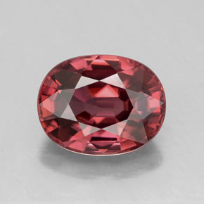 Circón Rojo rosado natural de 3.29 ct, Corte Óvalo, VVS-VS