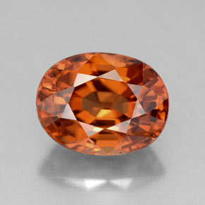 Circón naranja natural de 3,64 ct, corte óvalo, VVS