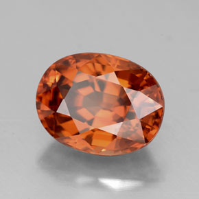 Circón naranja natural de 3,64 ct, corte óvalo, VVS
