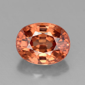 Circón naranja natural de 3,38 ct, corte óvalo, VVS