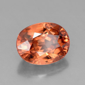 Circón naranja natural de 3,38 ct, corte óvalo, VVS