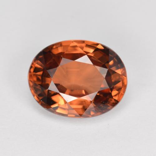Circón naranja natural de 3,05 ct, corte óvalo, VVS
