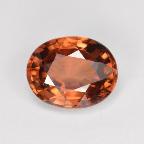 Circón naranja natural de 3,05 ct, corte óvalo, VVS