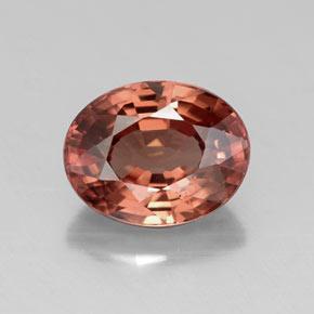 Circón rojo natural de 3,10 ct, corte óvalo, VVS