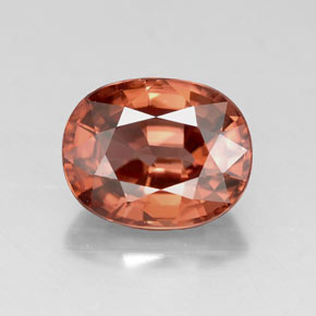 Circón rojo natural de 3,41 ct, corte óvalo, VVS