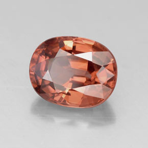 Circón rojo natural de 3,41 ct, corte óvalo, VVS