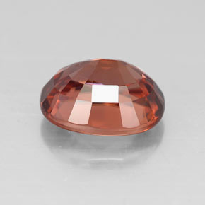 Circón rojo natural de 3,41 ct, corte óvalo, VVS