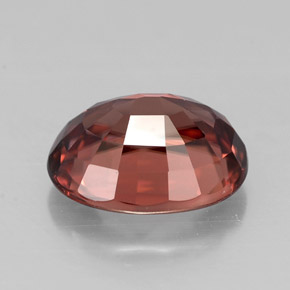 Circón rojo natural de 3,17 ct, corte óvalo, VVS