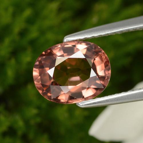 Circón rosa natural de 3,07 ct, corte óvalo, VVS