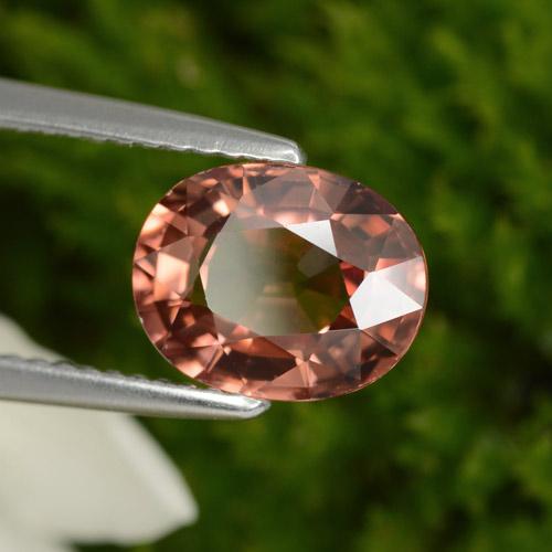 Circón rosa natural de 3,07 ct, corte óvalo, VVS