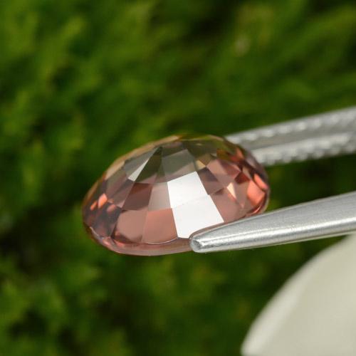 Circón rosa natural de 3,07 ct, corte óvalo, VVS