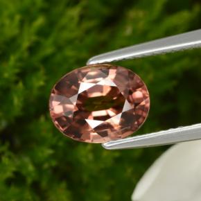 Circón rosa natural de 2,95 ct, corte óvalo, VVS