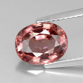 Circón rosa natural de 3,02 ct, corte óvalo, VVS