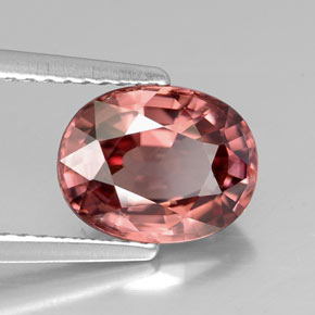 Circón rosa natural de 3,02 ct, corte óvalo, VVS