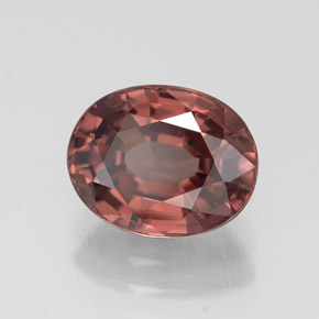 Circón rosa natural de 3,04 ct, corte óvalo, VVS