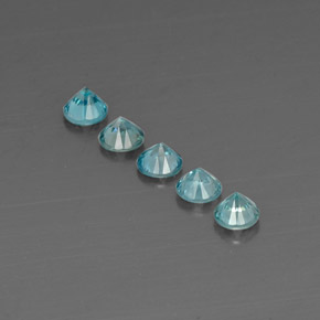 Gemas de circón azul natural de  ct, corte redondo, VVS-VS
