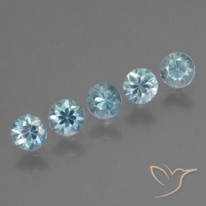 Gemas de Circón Azul verdoso natural de 2.47 ct, Redondo, VVS-VS