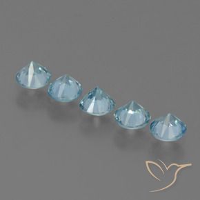 Gemas de Circón Azul verdoso natural de 2.47 ct, Redondo, VVS-VS