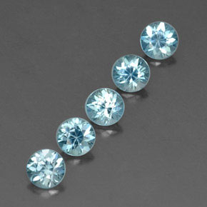 Gemas de circón azul natural de 2,81 ct, corte redondo, VVS-VS
