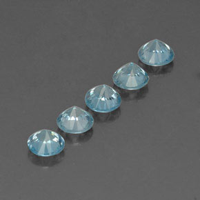 Gemas de circón azul natural de 2,81 ct, corte redondo, VVS-VS