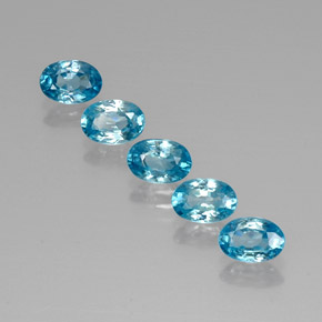 Gemas de circón azul natural de 3,76 ct, corte óvalo, VVS