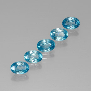 Gemas de circón azul natural de 3,76 ct, corte óvalo, VVS