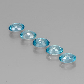 Gemas de circón azul natural de 3,76 ct, corte óvalo, VVS
