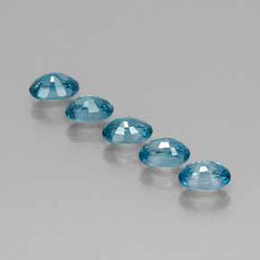 Gemas de circón azul natural de  ct, corte óvalo, VVS