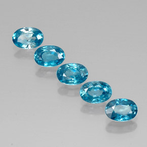 Gemas de circón azul natural de  ct, corte óvalo, VVS