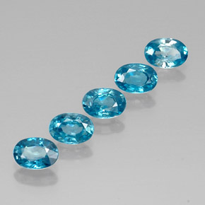 Gemas de circón azul natural de  ct, corte óvalo, VVS