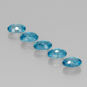 Gemas de circón azul natural de  ct, corte óvalo, VVS