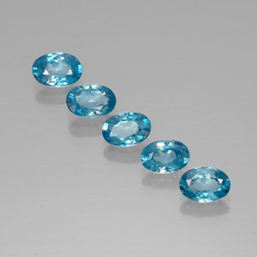 Gemas de circón azul natural de  ct, corte óvalo, VVS-VS