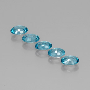 Gemas de circón azul natural de  ct, corte óvalo, VVS-VS