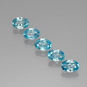 Gemas de circón azul natural de 3,30 ct, corte óvalo, VVS-VS