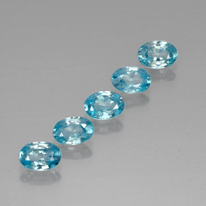 Gemas de circón azul natural de 3,30 ct, corte óvalo, VVS-VS