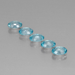 Gemas de circón azul natural de 3,30 ct, corte óvalo, VVS-VS