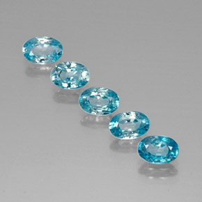 Gemas de Circón Azul natural de 3.69 ct, Corte Óvalo, VVS