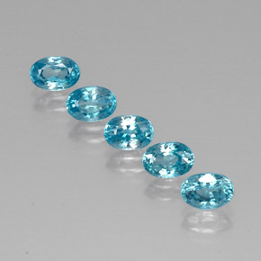 Gemas de circón azul natural de  ct, corte óvalo, VVS-VS