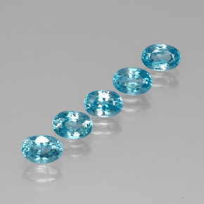 Gemas de circón azul natural de  ct, corte óvalo, VVS-VS