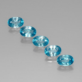 Gemas de circón azul natural de  ct, corte óvalo, VVS