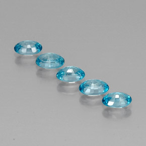 Gemas de circón azul natural de  ct, corte óvalo, VVS