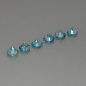Gemas de circón azul natural de  ct, corte redondo, VVS-VS