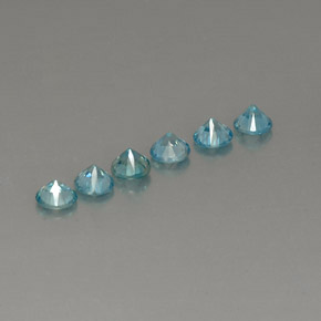 Gemas de circón azul natural de  ct, corte redondo, VVS-VS
