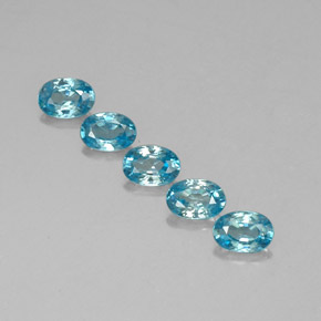 Gemas de circón azul natural de 3,49 ct, corte óvalo, VVS