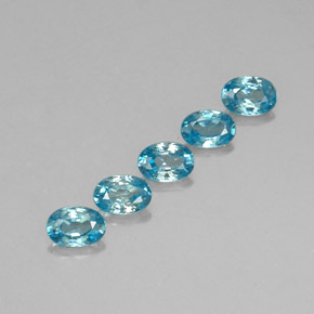 Gemas de circón azul natural de 3,49 ct, corte óvalo, VVS