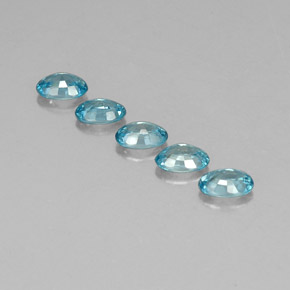 Gemas de circón azul natural de 3,49 ct, corte óvalo, VVS